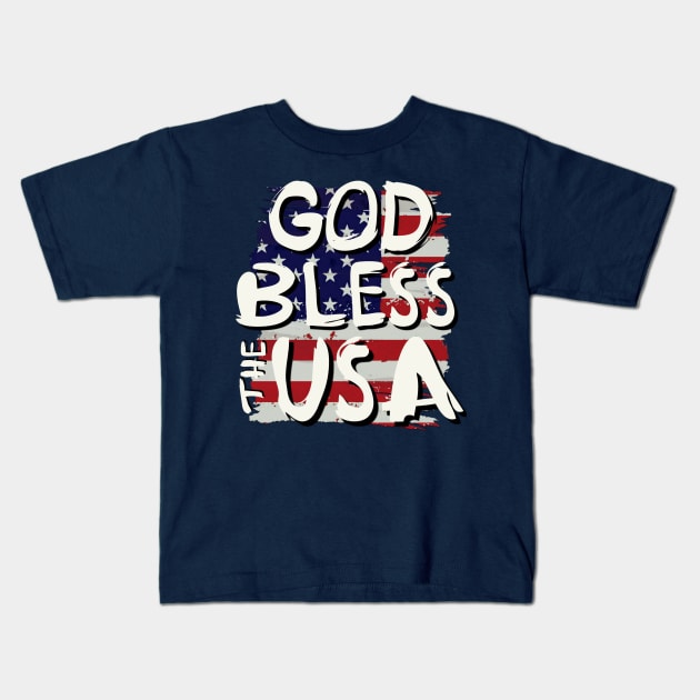 God Bless the USA Kids T-Shirt by AlondraHanley